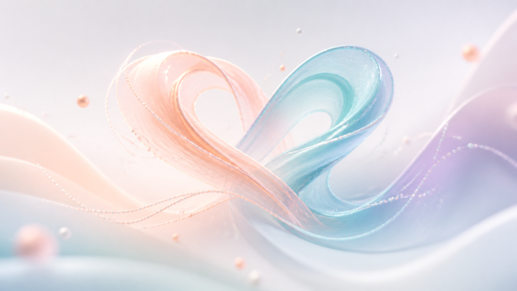 Flowing abstract ribbons representing conversation and connection